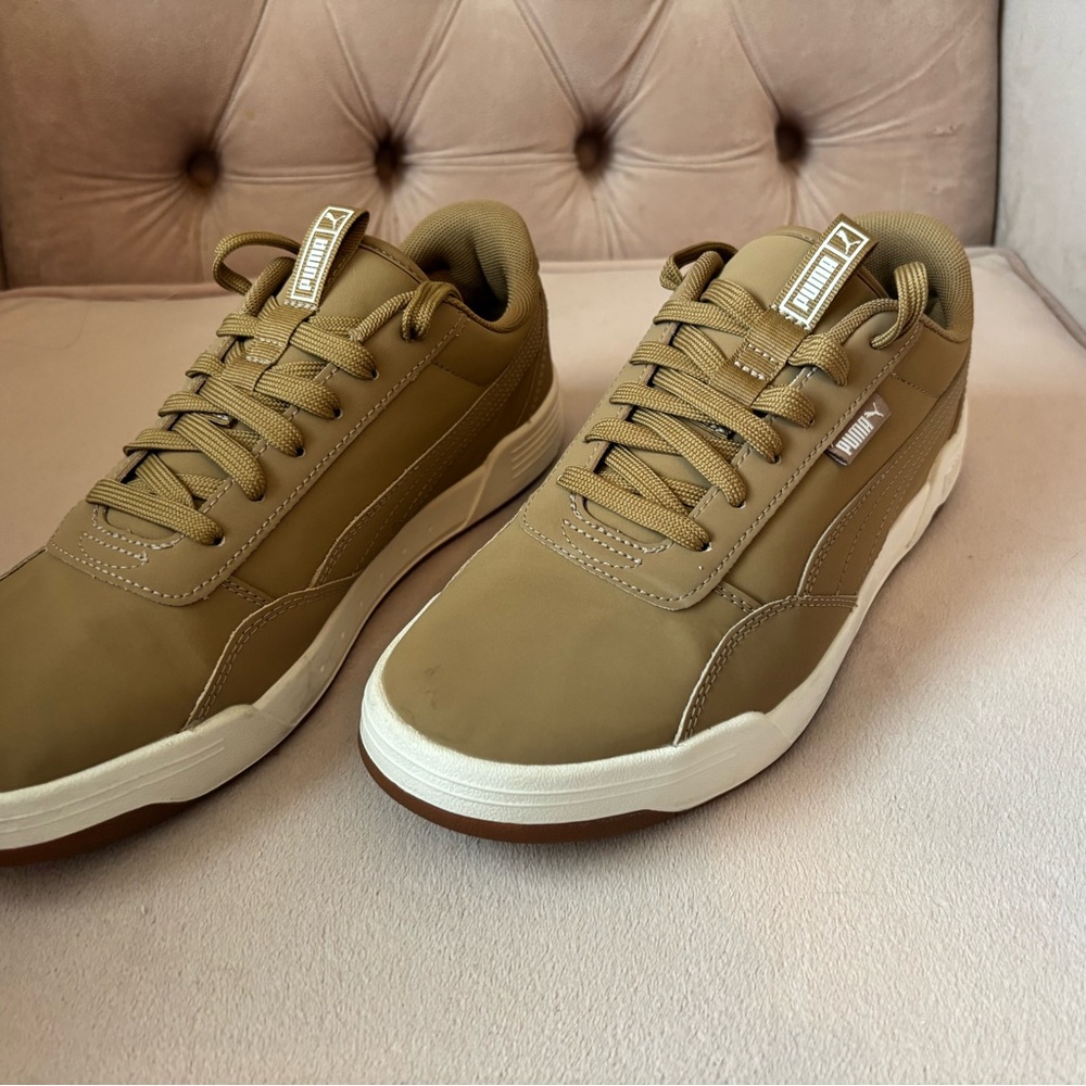 Puma Tan Sneakers Suede Low-Top Versatile